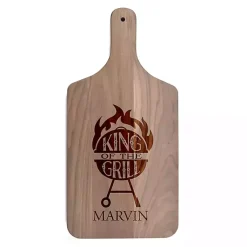 Kirklands Home Serving & Entertaining|Personalized King of Grill Walnut Cutting Board Brown