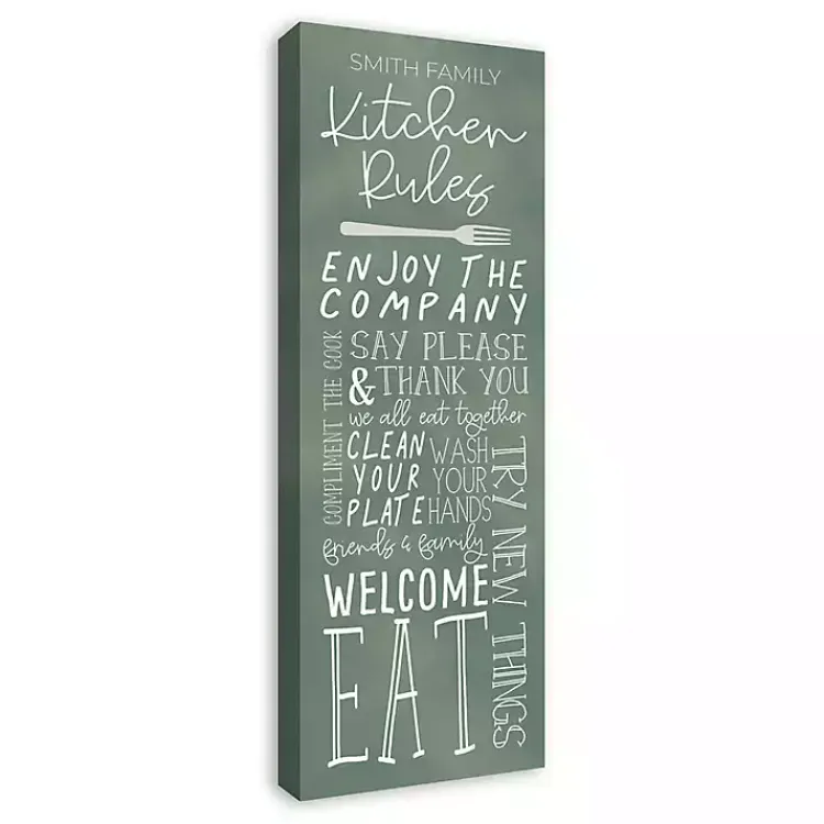 Kirklands Home Wall Quotes & Signs|Personalized Kitchen Rules Canvas Wall Plaque
