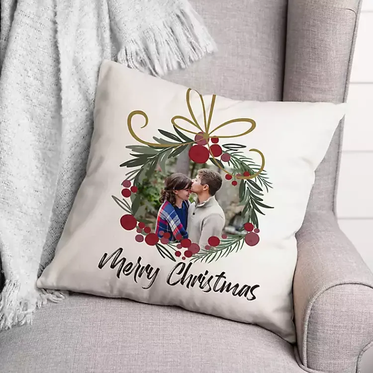 Best Personalized Merry Christmas Wreath Pillow Christmas Pillows