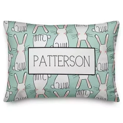 Discount Personalized Mint Easter Bunny Outdoor Pillow Easter Decorations