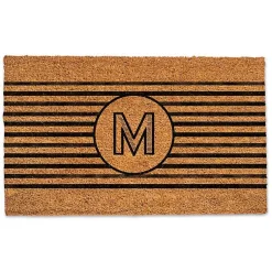 Kirklands Home Doormats|Personalized Monogram Black Stripes Doormat