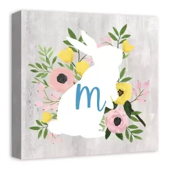 Best Personalized Monogram Bunny Canvas Art Print Easter Decorations