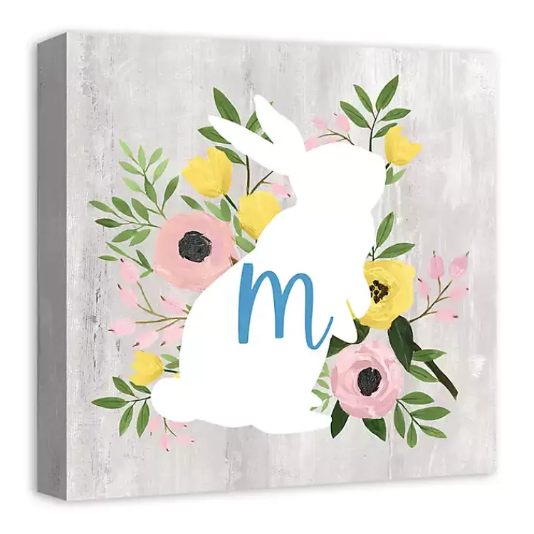 Best Personalized Monogram Bunny Canvas Art Print Easter Decorations