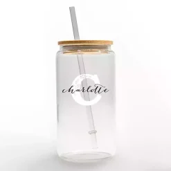 Kirklands Home Monogram Kitchen Decor|Personalized Monogram C Floral Glass Cup