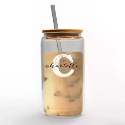 Kirklands Home Monogram Kitchen Decor|Personalized Monogram C Floral Glass Cup
