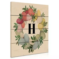 Best Personalized Monogram Egg Wreath Wood Wall Plaque Easter Decorations