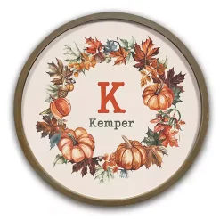 New Personalized Monogram Fall Wreath Wall Plaque Fall
