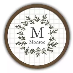 Kirklands Home Monogram Wall Decor|Personalized Monogram Leafy Frame Plaque Brown