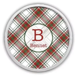 Online Personalized Monogram Plaid White Framed Plaque Christmas Art & Wall Decor
