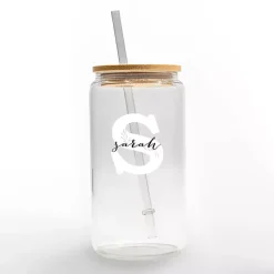Kirklands Home Monogram Kitchen Decor|Personalized Monogram S Floral Glass Cup
