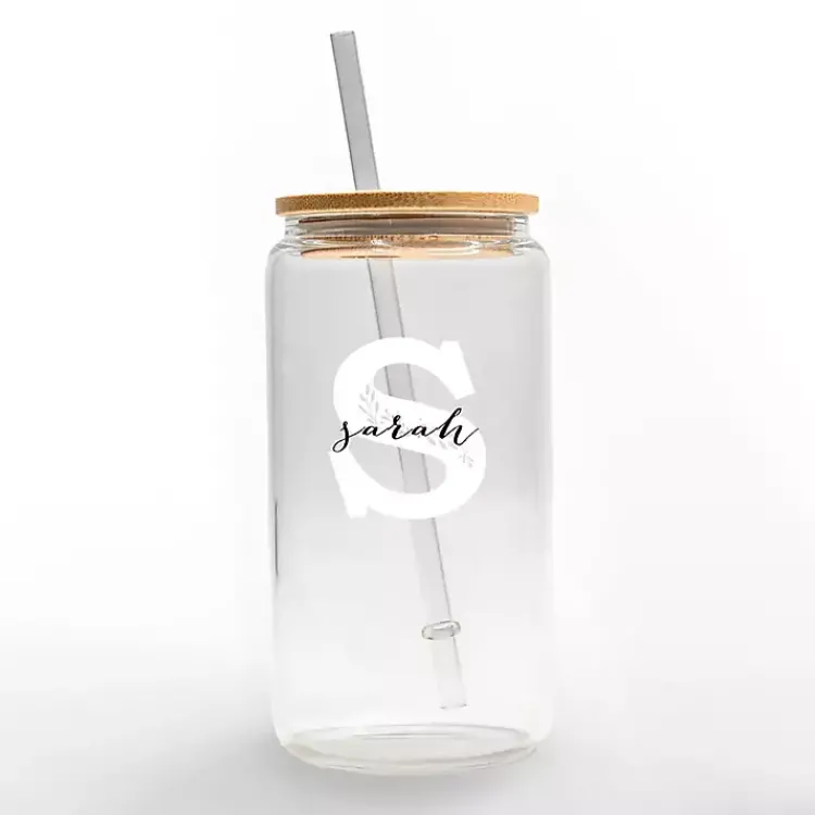 Kirklands Home Monogram Kitchen Decor|Personalized Monogram S Floral Glass Cup