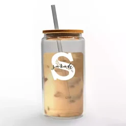 Kirklands Home Monogram Kitchen Decor|Personalized Monogram S Floral Glass Cup