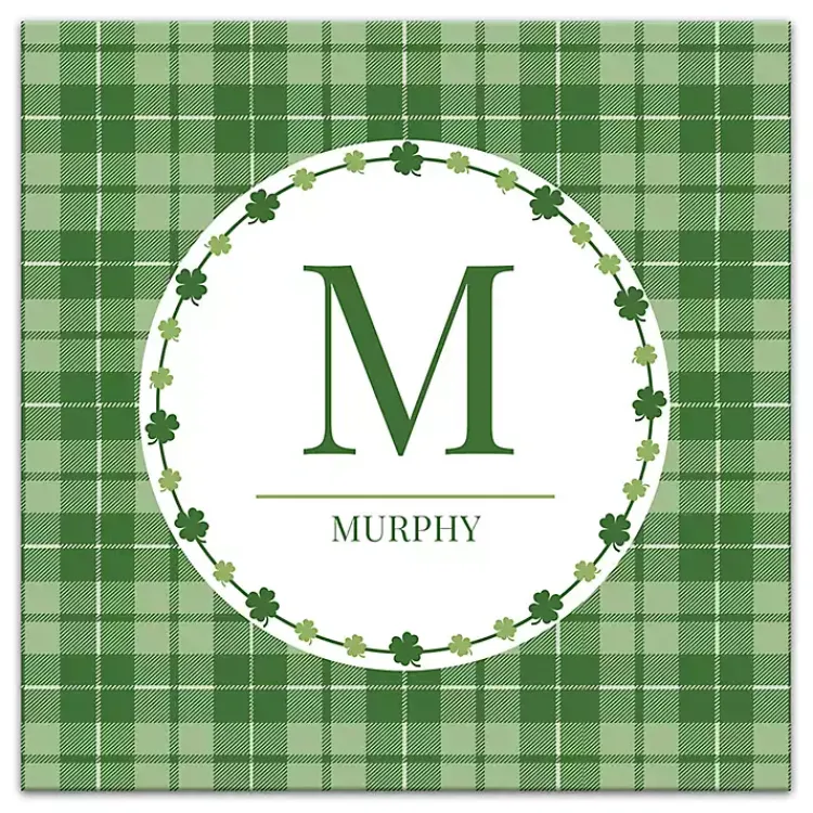 Personalized Monogram Shamrock Canvas Art Print St Patricks Day Decorations
