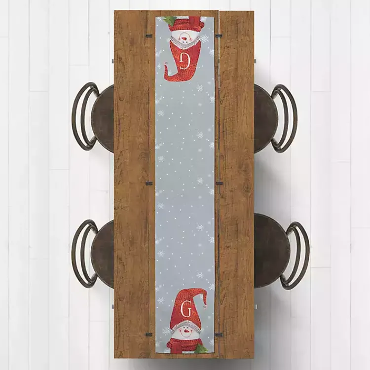 Discount Personalized Monogram Snowman Table Runner, 72 in. Christmas Dining & Entertaining