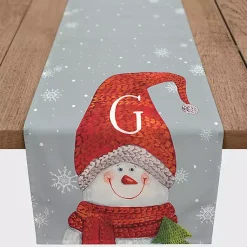 Personalized Monogram Snowman Table Runner, 90 in. Christmas Dining & Entertaining