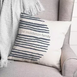 Kirklands Home Outdoor Cushions & Pillows|Personalized Navy Stripes Outdoor Pillow