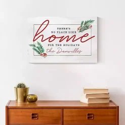 Personalized No Place Like Home Holly Canvas Print Christmas Art & Wall Decor