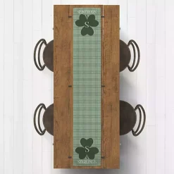 Outlet Personalized Plaid Clover Table Runner, 72 in. St Patricks Day Decorations