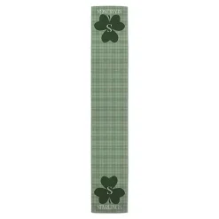 Outlet Personalized Plaid Clover Table Runner, 72 in. St Patricks Day Decorations