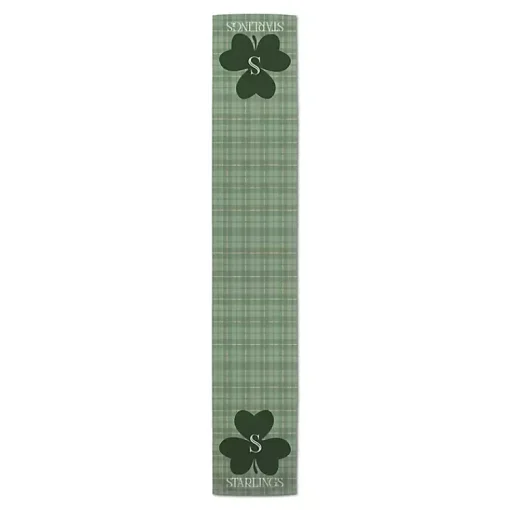 Outlet Personalized Plaid Clover Table Runner, 72 in. St Patricks Day Decorations