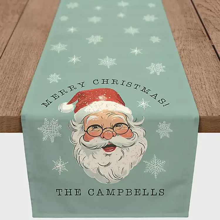 Discount Personalized Retro Santa Table Runner, 72 in. Christmas Dining & Entertaining