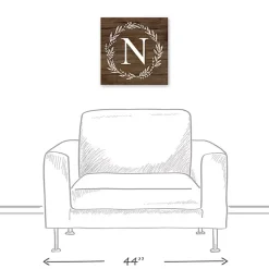 Kirklands Home Monogram Wall Decor|Personalized Shiplap Wreath Canvas Wall Plaque