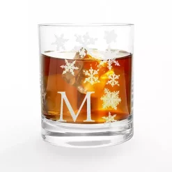 Online Personalized Snowflake Whiskey Glasses, Set of 2 Christmas Dining & Entertaining