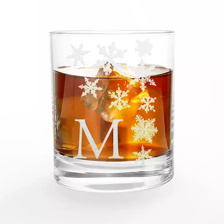 Online Personalized Snowflake Whiskey Glasses, Set of 2 Christmas Dining & Entertaining