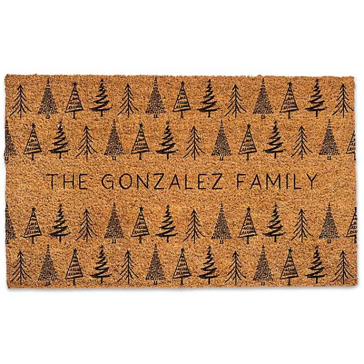 Hot Personalized Tree Doodle Doormat Outdoor Christmas Decorations