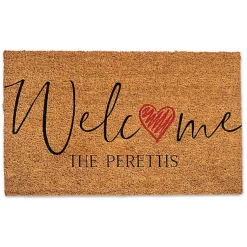 Kirklands Home Doormats|Personalized Welcome Heart Coir Doormat