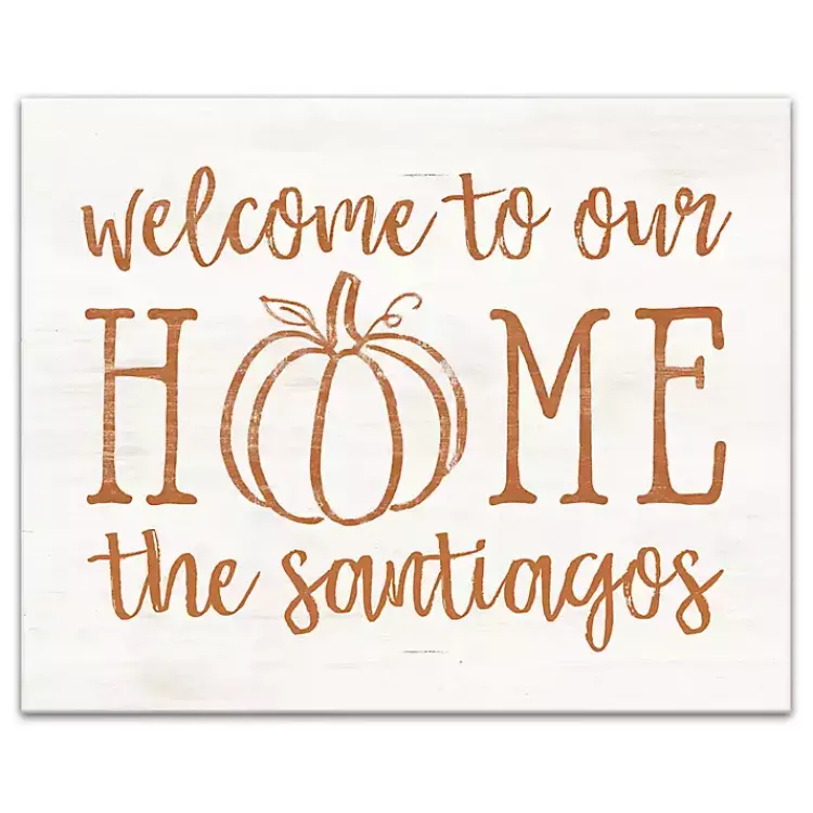 Discount Personalized Welcome Home Fall Canvas Art Print Fall
