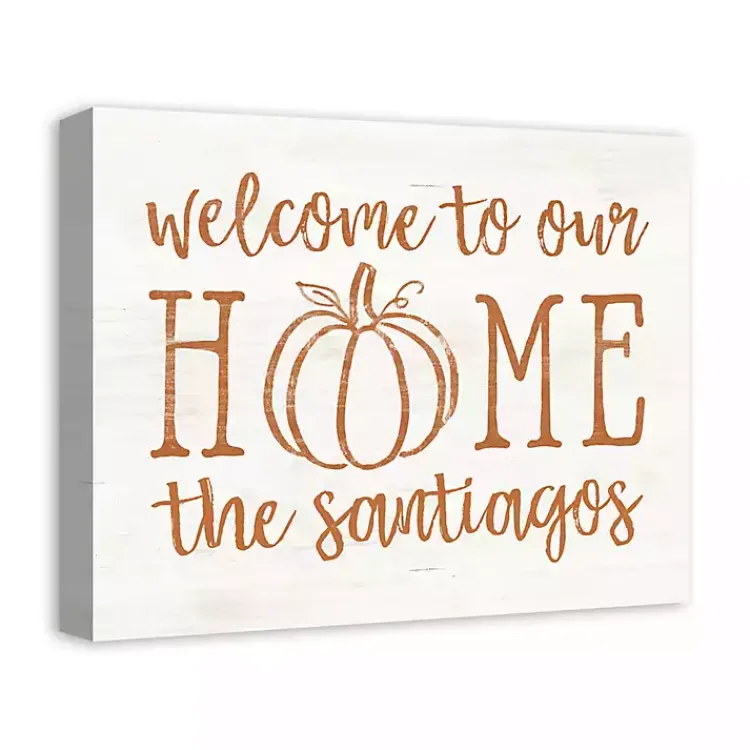 Discount Personalized Welcome Home Fall Canvas Art Print Fall