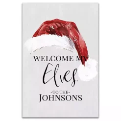 New Personalized Welcome My Elves Canvas Wall Plaque Christmas Art & Wall Decor
