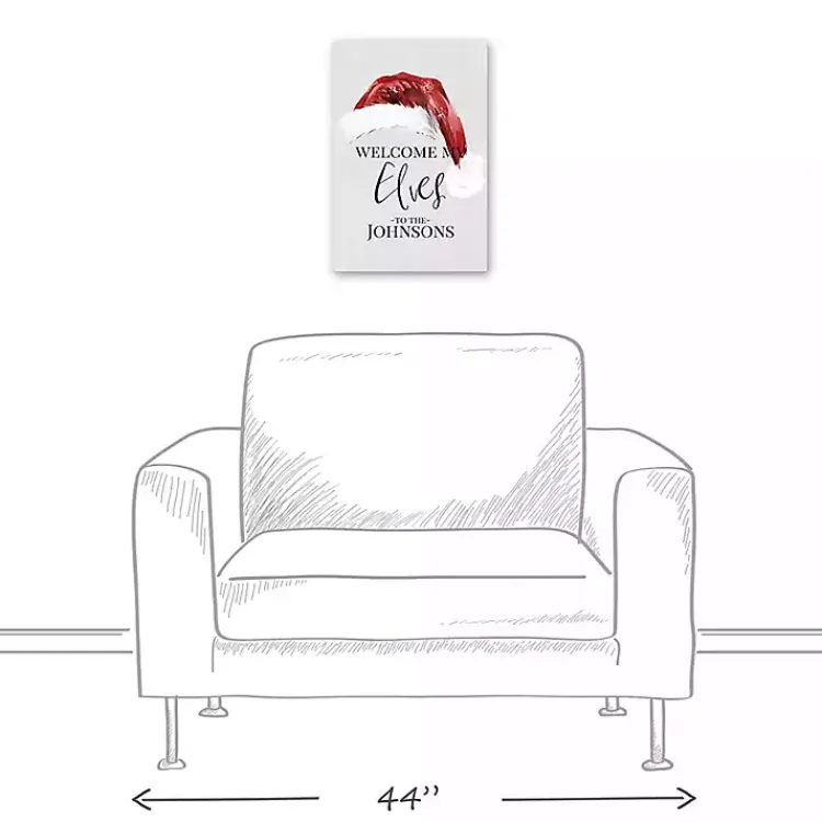 New Personalized Welcome My Elves Canvas Wall Plaque Christmas Art & Wall Decor