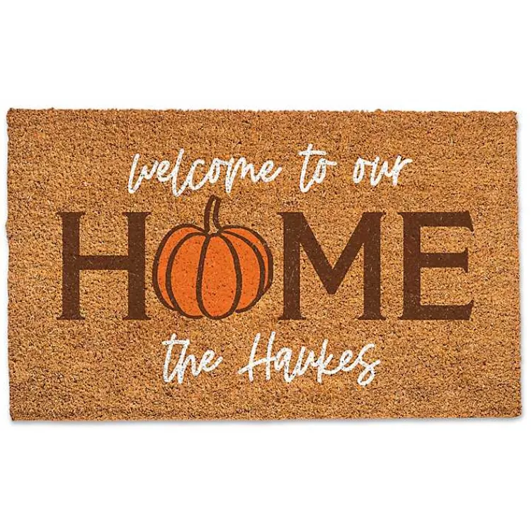 Discount Personalized Welcome to Our Home Pumpkin Doormat Fall