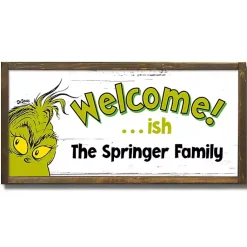 Online Personalized Welcome-ish Grinch Wall Plaque Christmas Art & Wall Decor