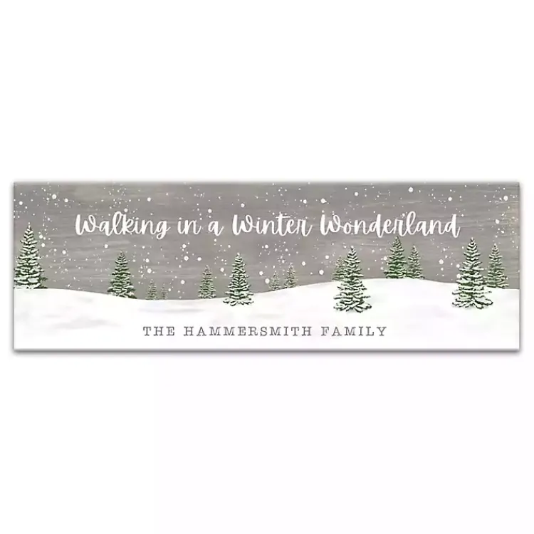 New Personalized Winter Wonderland Canvas Wall Plaque Christmas Art & Wall Decor