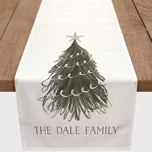 Clearance Personalized Wispy Tree Table Runner, 90 in. Christmas Dining & Entertaining