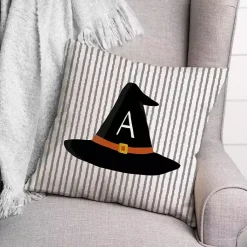 Discount Personalized Witch's Hat Monogram Pillow Halloween