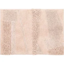 Kirklands Home Bathroom Rugs|Petal Blush Asymmetrical Cotton Bath Mat, 34 in. Pink