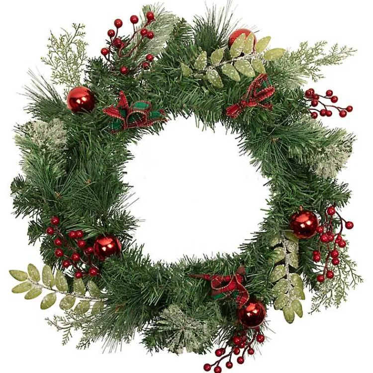 Online Pine and Berry Christmas Wreath, 24 in. Wreaths