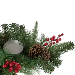 Best Pine and Berry Pillar Candle Centerpiece Christmas Centerpieces
