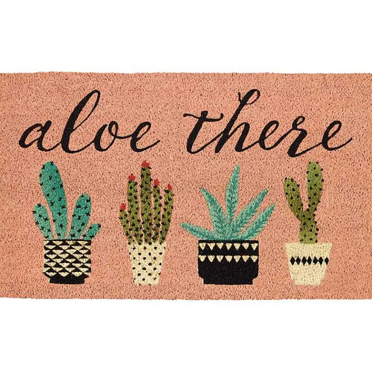 Kirklands Home Doormats|Pink Aloe There Coir Doormat