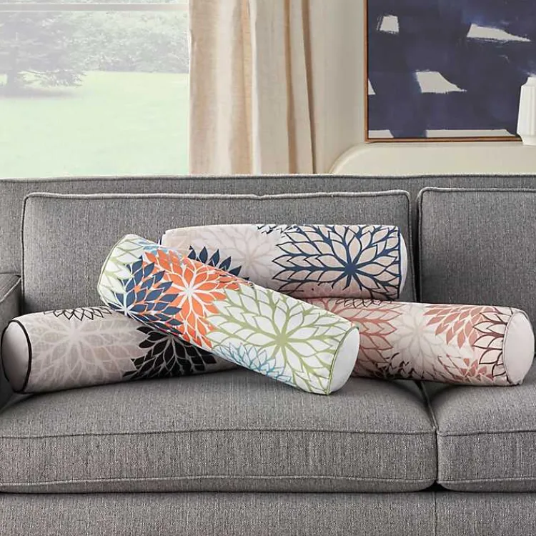 Kirklands Home Outdoor Cushions & Pillows|and Beige Floral Outdoor Bolster Pillow Pink