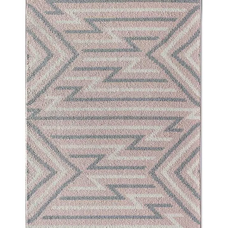 Kirklands Home Area Rugs|Pink and Gray Zigzag Area Rug, 8x10