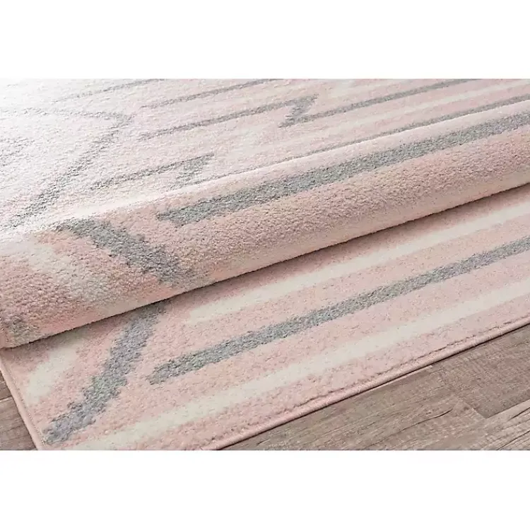 Kirklands Home Area Rugs|Pink and Gray Zigzag Area Rug, 8x10