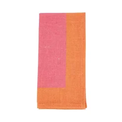 Kirklands Home Table Linens|Pink and Orange Colorblock Napkins, Set of 4