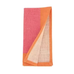 Kirklands Home Table Linens|Pink and Orange Colorblock Napkins, Set of 4