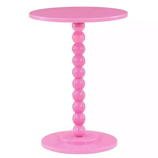 Kirklands Home Accent & End Tables|Beaded Spindle Accent Table Pink