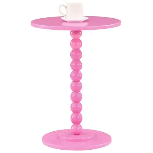 Kirklands Home Accent & End Tables|Beaded Spindle Accent Table Pink